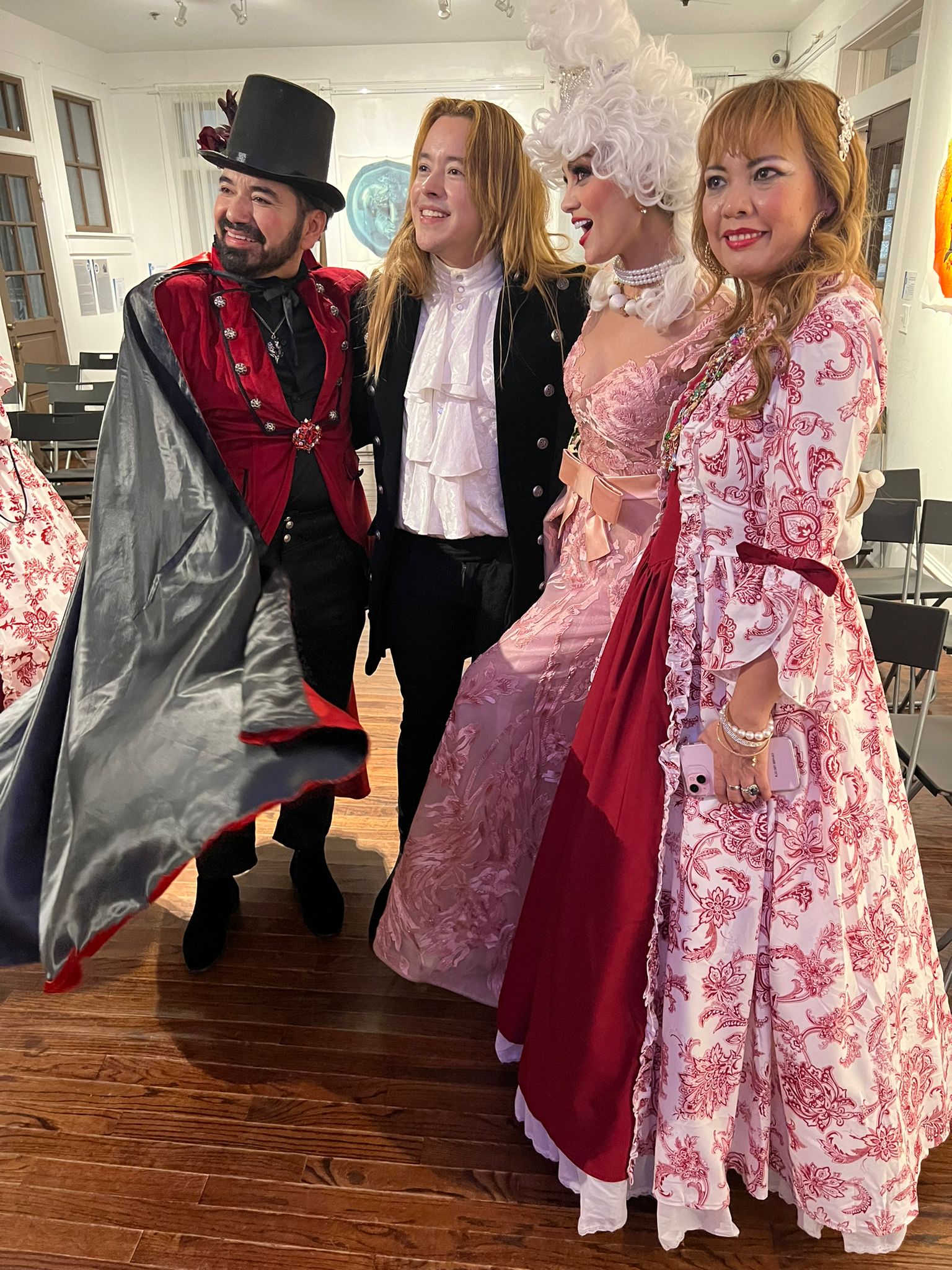 Group posing in Victorian costume