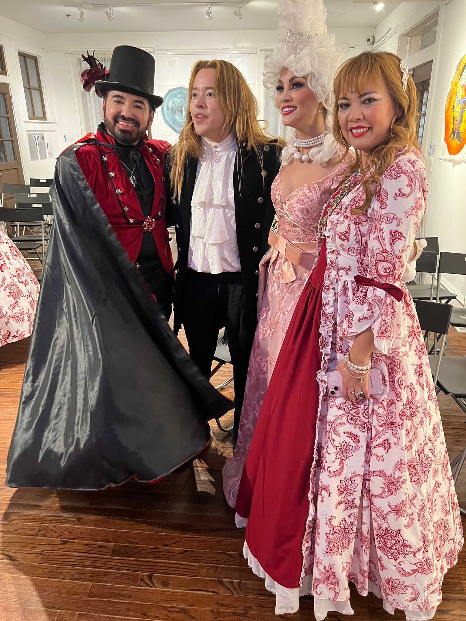 Group of guests in elaborate period costume